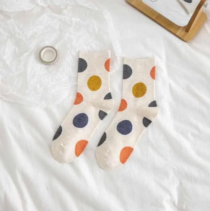 Women's Crew Socks | Polka Dot | Cotton | 5-pack | MoSocks