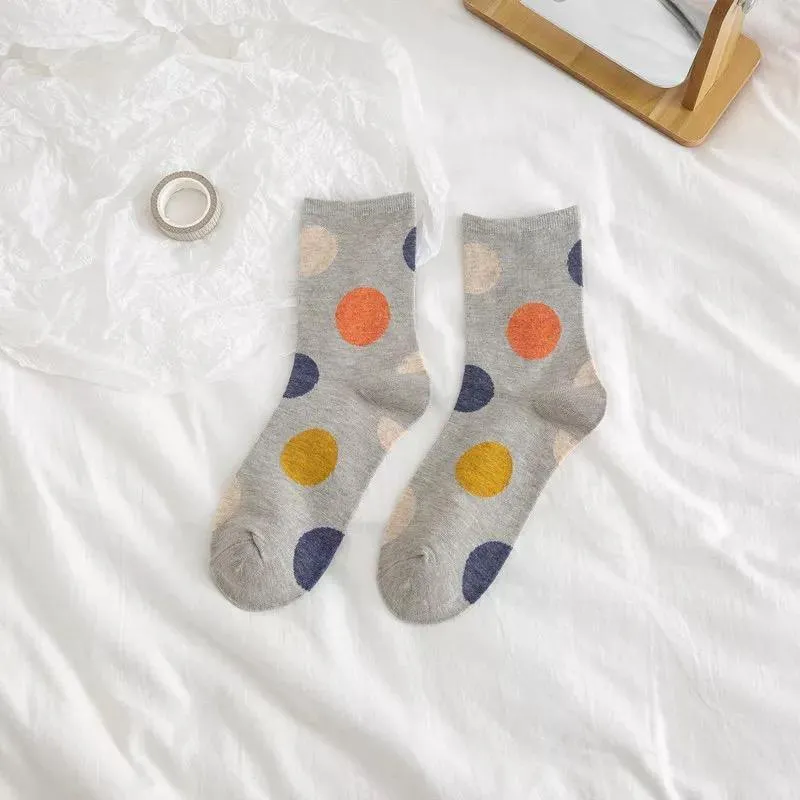 Women's Crew Socks | Polka Dot | Cotton | 5-pack | MoSocks