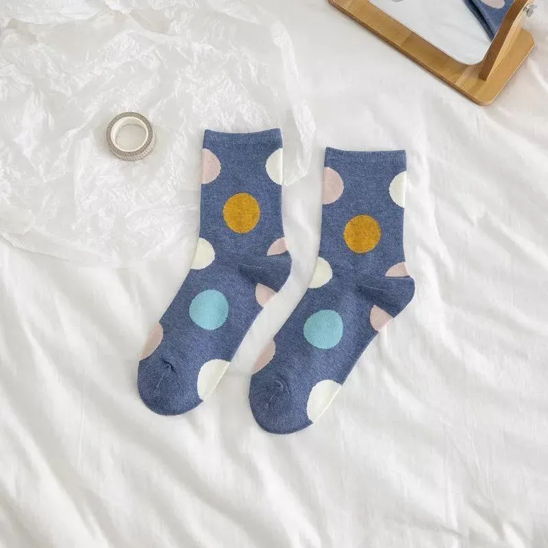 Women's Crew Socks | Polka Dot | Cotton | 5-pack | MoSocks