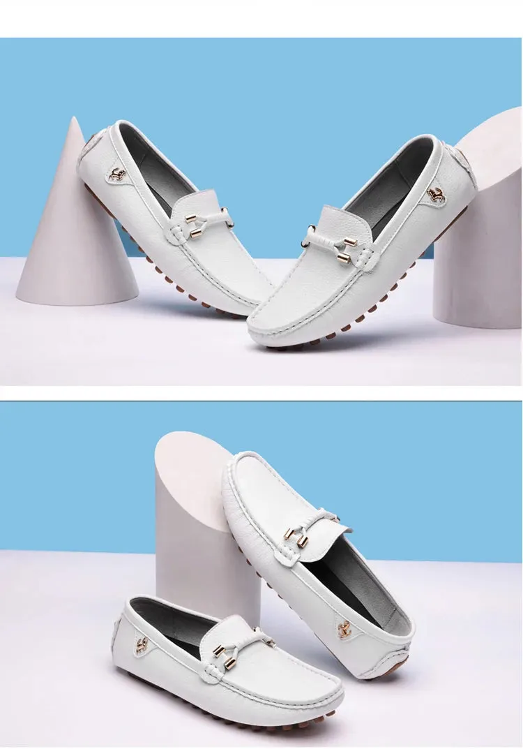YRZL White Loafers for Men Size 48 Slip on Shoes Driving Flats Casual Moccasins for Men Comfy Male Loafers