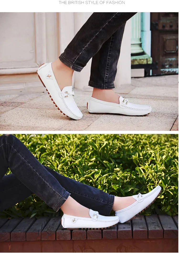 YRZL White Loafers for Men Size 48 Slip on Shoes Driving Flats Casual Moccasins for Men Comfy Male Loafers