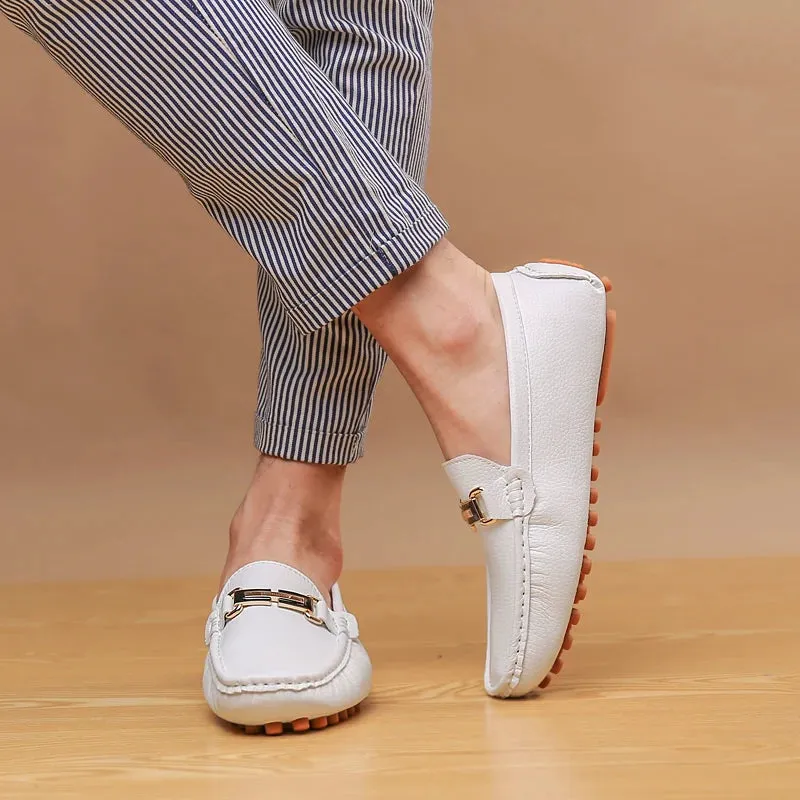 YRZL White Loafers for Men Size 48 Slip on Shoes Driving Flats Casual Moccasins for Men Comfy Male Loafers