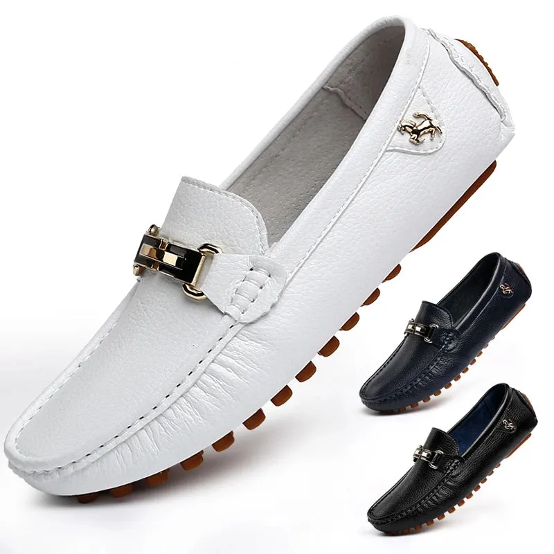 YRZL White Loafers for Men Size 48 Slip on Shoes Driving Flats Casual Moccasins for Men Comfy Male Loafers