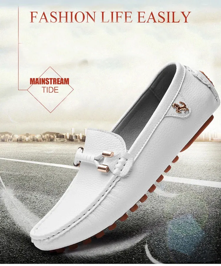 YRZL White Loafers for Men Size 48 Slip on Shoes Driving Flats Casual Moccasins for Men Comfy Male Loafers