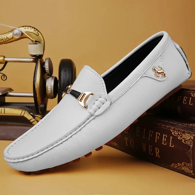 YRZL White Loafers for Men Size 48 Slip on Shoes Driving Flats Casual Moccasins for Men Comfy Male Loafers