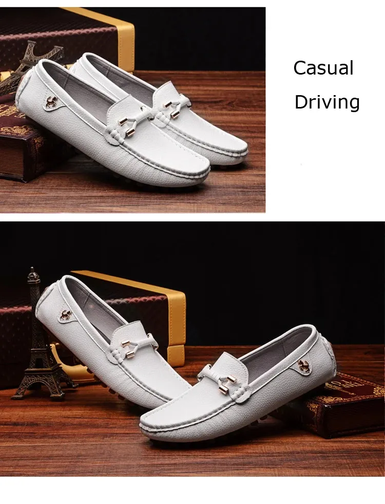 YRZL White Loafers for Men Size 48 Slip on Shoes Driving Flats Casual Moccasins for Men Comfy Male Loafers