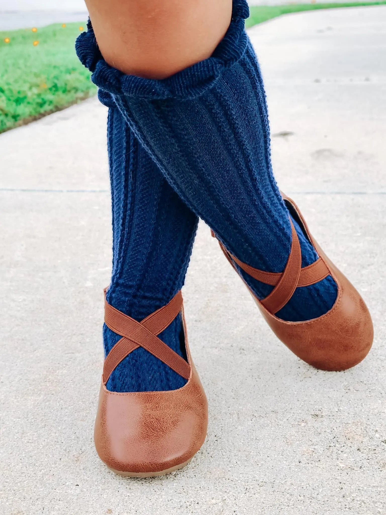 Zipper Ballet Distressed Brown Leather